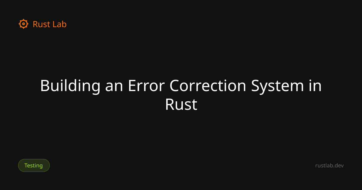 Building an Error Correction System in Rust — Rust Lab